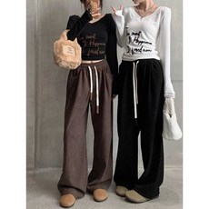 여성 겨울 기모 바지 일자 기모 팬츠 기모안감 방한
