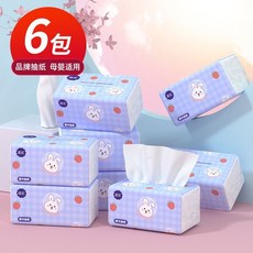 漫花紙巾抽紙衛生紙抽整箱家用實惠裝餐巾紙麵巾紙6/30大包紙, 1個, 6包