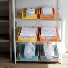 세탁실 수납바구니 구멍 통풍 플라스틱 정리함 욕실 화장실 바스켓, 이프 바스켓 낮은형 소(499) 민트