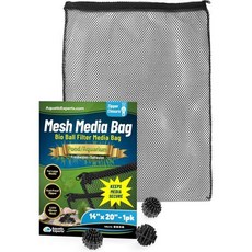 수생 전문가 메시 백 바이오 볼 필터 미디어용 수족관 및 연못 여과에 적합 (1팩 14인치 x 20인치), 14" x 20" (1 팩)