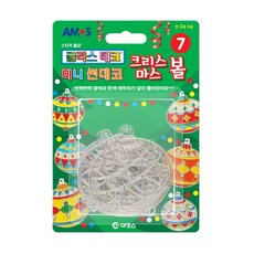 아모스 미니썬데코 크리스마스볼 7번, 1세트, 금색, 은색 라인