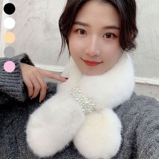 부드러운 여성 진주 쁘띠퍼 머플러 데일리 기본 _050613