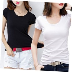 실켓반팔티 여성반팔면티 여성이너티셔츠 여성 여름 반팔, 블랙, 55