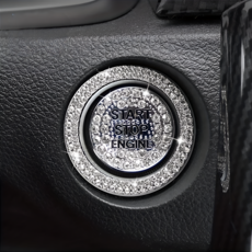 프리미엄 크리스탈 자동차 엔진 스타트 버튼 보호 커버, 화이트 크리스탈, 기타