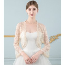 台灣現貨 蕾絲新娘披肩 喇叭袖披肩 新娘罩衫 禮服外套 禮服披肩, 香檳