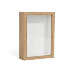 立體相框diy擺件擺臺禮物創意手工, 1件, 原木色(不含花）空框,中空7厘米【16寸】30*40, 原木色(不含花）