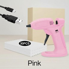 충전식 무선글루건 미니 소형 실리콘총 휴대용 무선 글루건 가벼운 디자인 DIY 프로젝트 공예 가정 수리에 이상적, [03] Pink