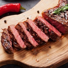 한우 소고기 스테이크 5종 설도 등심 부채살 채끝 안심 400g, 등심 스테이크, 1세트