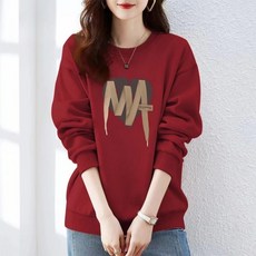 오스틱니 2025 여성 초특가 봄가을 빅사이즈 심플한 날염 일상 캐주얼 외출용 간절기 긴팔 맨투맨