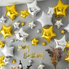 [파티지] 날씨풍선 세트 / 구름풍선 무지개풍선 햇님풍선 달풍선 별풍선, We_06_별천지 생일풍선세트_골드