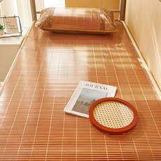 安吉竹蓆 雙面碳化學生涼蓆 摺疊上下鋪席, 清爽金磚席 無枕套