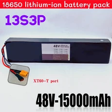 고출력 밸런스드 BMS 내장 배터리 48V 20Ah 13S3P 팩 (500W 전동 스쿠터 도구 및 18650 리튬, 02 T-XT60