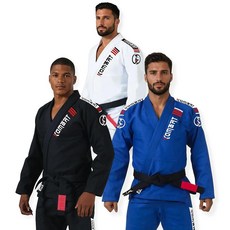 KOMBAT USA Lightening Pro 초경량 도복 | 브라질 주짓수 - BJJ | 프리미엄 100% 면 | 방축 가공 원단 프리 화이트 벨트 블루.