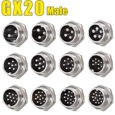 암수 도킹 에비에이터 항공 플러그 소켓 원형 커넥터 GX12 GX16 GX20 2 3 4 5 6 7 8 9 10 12 14 15 핀 5/20, 5P, GX20 Nut Male