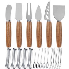 Charcuterie 보드 액세서리 스프레더 나이프 세트 치즈 버터 샤퀴테리 식기 나무 손잡이 미니 서빙 집게 스푼 포크 파티 결혼식 크리스마스용 옵션 3 153210