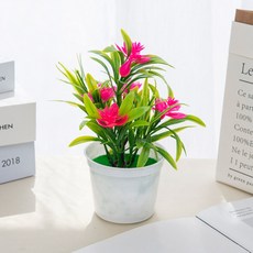 인공 분재 장식 결혼식 창턱 미니 욕실 축제 꽃병 화분 식물, Rose d, 1개