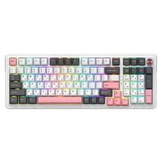 앱코 유무선 블루투스 3모드 기계식 키보드 멜론축, 핑크, AK99, 제조사축