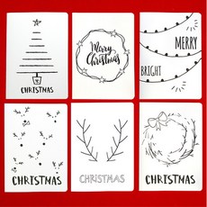 臺灣熱銷 6張套裝兒童親子DIY手指畫聖誕賀卡，手工指紋畫聖誕節卡片材料包, 1個