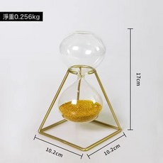創意沙漏現代簡約北歐家居裝飾禮品禮物桌面擺件不計時玻璃工藝, 金珠沙漏+鐵架:金珠沙漏+鐵架