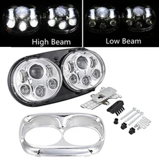 납품전문 품질보증 오토바이 로드 글라이드용 듀얼 LED 헤드라이트 2004 5.75 90W 인치, 04 Chrome