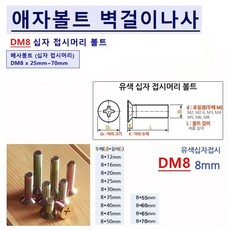 삼성 벽걸이TV LEDTV 설치용 부품 삼성 가이드스페이서 삼성 홀더월 GDS25M8 (4ea) + 접시머리 애자볼트 삼성 LG 칼블럭앙카 8x6x60mm 키트 (옵션), 1세트, 애자볼트 접시머리 DM8 x 55mm=4ea(1조)