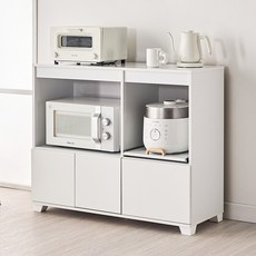 힘찬리빙 밀리 1000 렌지대 밥솥 받침대 전자 레인지 수납장 주방 정수기 다이 밥통 레일 선반, 2단, 밀리 1000 렌지대(화이트)