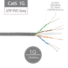 네트워크 LAN 케이블 기트 CAT6 UTP 0GBIT 설치 무산소 구리 와이어 실내 LSZH, 04 Cat6 UTP Grey