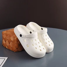 남성 여름 해변 샌들 남녀 공 캐주얼 정원 나막신 야외 와이드 토 크로스 미끄럼 방지 하우스 샤워 슬리퍼, 05 하얀색, 03 3-37