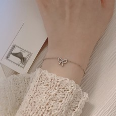 써지컬스틸 미니 리본 스키니 체인 팔찌