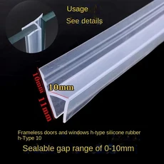 실리콘 고무 창 씰링 F U H 앵글 도어 방풍 및 방수 샤워 룸 패널 5M 6mm, 01 5M, 01 China Mainland, 02 h10