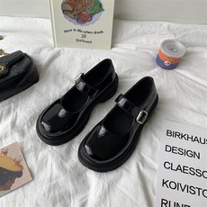 일본풍 교복 구두 여성 신발 키높이 스쿨룩 y2k 유광