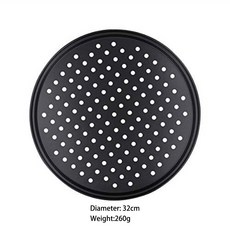 구멍이 있는 탄소강 거치대 붙지 요리 피자 접시 베이킹 않는 도구 트레이 오븐 천공, 32cm, 1개