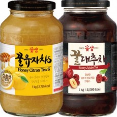 사무실 음료 세트 꿀유자차S 1kg+꿀대추차 1kg 회사용 탕비실 교무실 학교 비치 추천, 1개, 1개입, 1kg