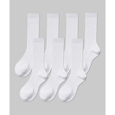 MUSINSA STANDARD 라이트웨이트 미드 카프 삭스 7팩 [화이트]
