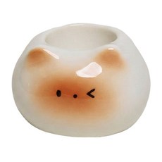 고양이 도자기 칫솔 거치대, 1개, 흰고양이 1구