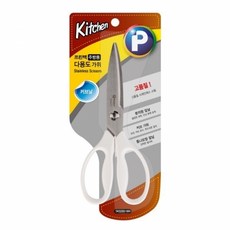 주방용 스테인리스 가위 분리형 칼날 톱니모양, 화이트, 1개