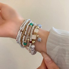 波西米亞風 多層疊戴八件套米珠手鍊