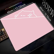 게이밍 고양이 캐릭터 마우스패드 방수코팅 400X450X2MM, 1개, 베이비핑크