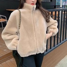 뽀글이 융털 집업 외투 가을 겨울 바람막이 퍼자켓 크롭 숏 코트 보들보들 여성 기모 점퍼