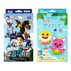 캐릭터 어린이 열냉각시트 해열용품 헬로카봇 핑크퐁 꼬마버스타요, 카봇1개+핑크퐁1개, 1세트, 6매입