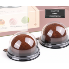 두바이쫀득쿠키 상자 모찌케이스 50구 100구 찹쌀떡 포장 카페 업소용 대용량 투명 양갱 두쫀쿠 용기, 50개, 4. 60-80g 블랙 원형