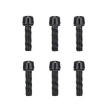 티타늄 도금 알렌 육각 헤드 산악 자전거 스템 볼트 와셔 핸들바 MTB 나사 M5x18mm 6 개, 03 검정색
