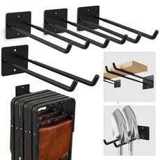 PercyEffie 4팩 차고 보관 시스템 후크 - 35.6cm(14인치) 튼튼한 공구 정리함 벽 마운트 행거 자동차 타이어 의자 사다리 로프 정원 도구 전동 공구용, PercyEffie 4팩 차고 보관 시스템 후크 - 3