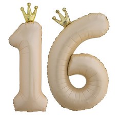 이벤트홀릭 대형 왕관 숫자은박풍선 라떼, 16