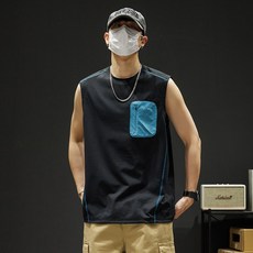 迪桑舒 彈力小方格背心T恤，簡約設計，舒適休閒