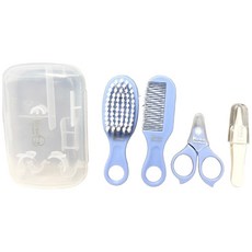 KUKU 酷咕鴨 嬰兒梳髮剪刀組 嬰幼兒髮梳組 頭髮梳子剪刀修容組, 藍色