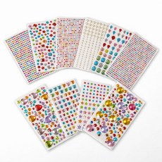 큐빅 스티커 10장 세트 다꾸 DIY 보석스티커 파이프원, 10종 1장씩, 1세트
