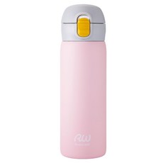 Reach Will 魔法瓶 不鏽鋼一鍵式馬克杯瓶 保溫保冷隨行杯, 1個, 480ml, 粉彩粉紅色