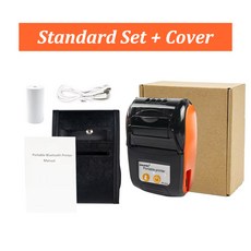 GOOJPRT 58mm 미니 열전사 영수증 프린터 휴대용 무잉크 블루투스 티켓 청구서 PO, Case Set 2