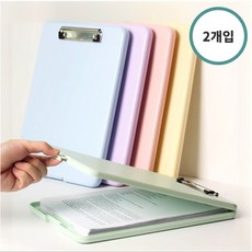 디노브 파스텔 A4 파일 케이스 클립보드, 초록색 2개, 1단